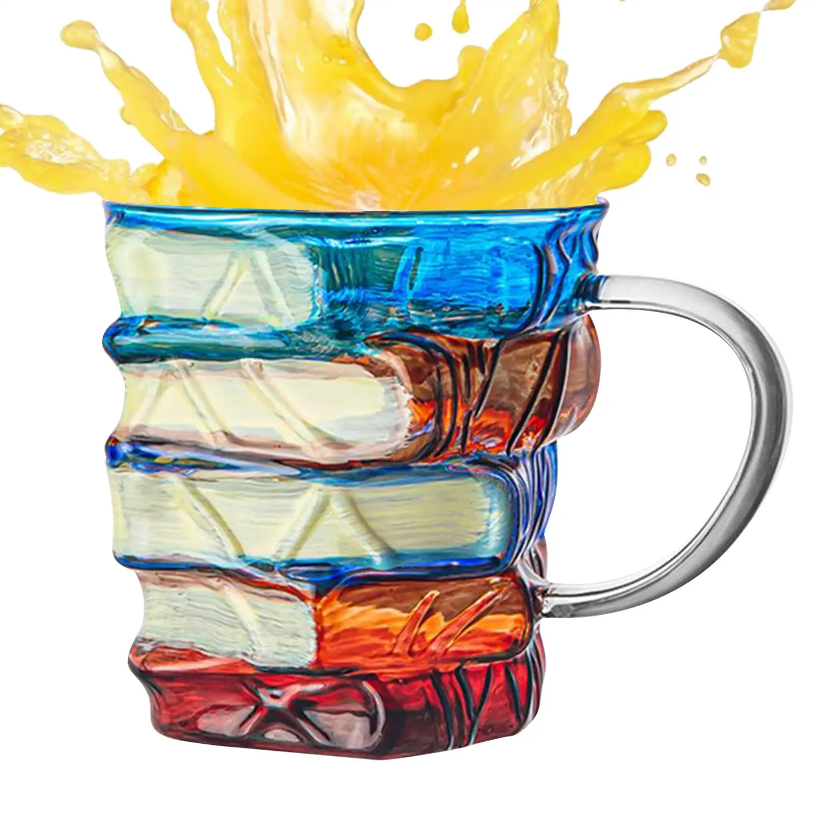 Description Picture 2 of itemPainted Book Mug Glass Painted Book Coffee Cup Tea Mug Vintage Drinkware Tumbler Home Decor Water Cup For Readers Writers