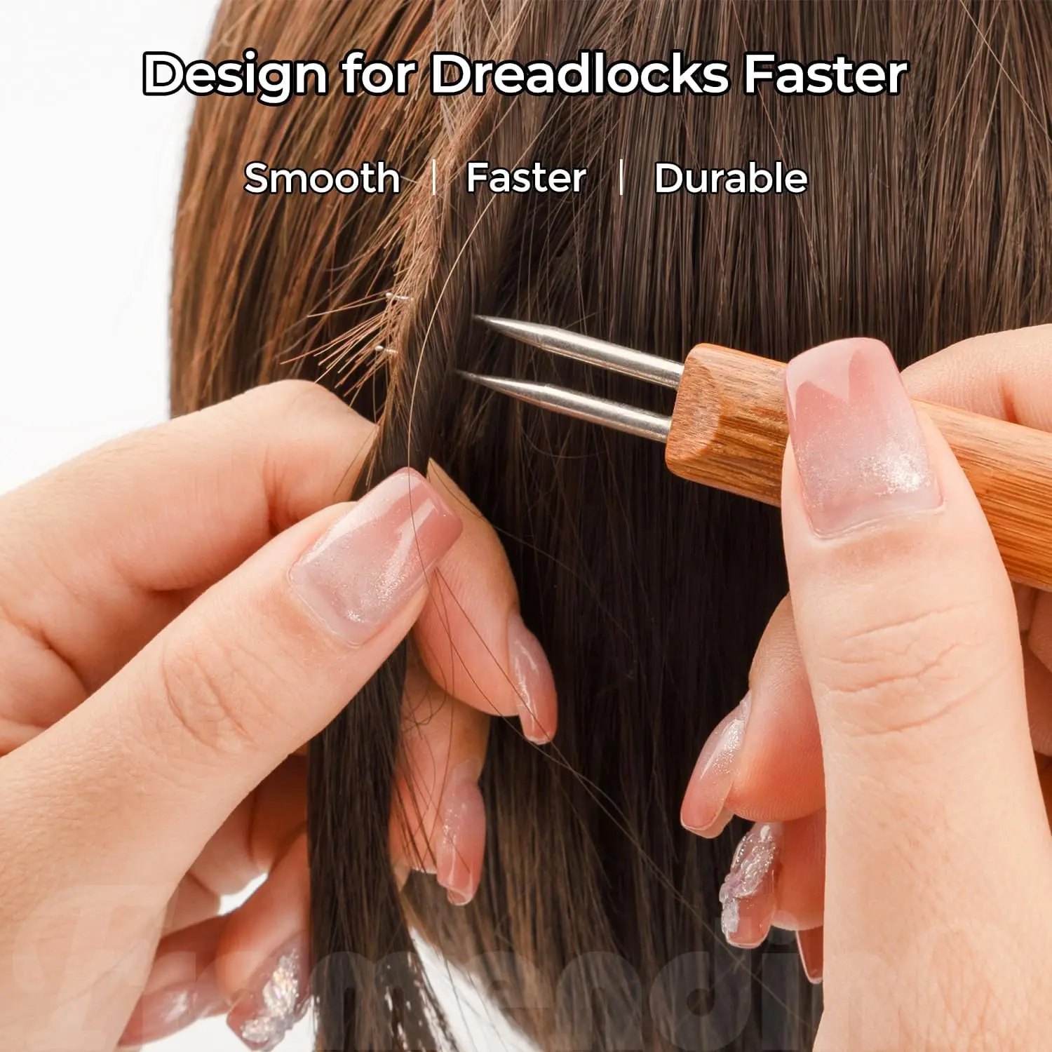 0.5MM DM hook size hair crocheting needle 4 pieces per package bamboo holder dreadlocks hair braiding tools crochet hooks hair extensions tool