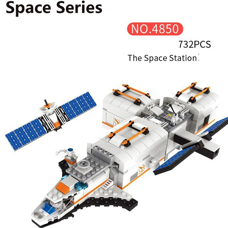 

732PCS Space Station Cosmic Series Building Blocks Spacecraft Lander Air Vehicle Bricks Universe Aerospace DIY Kids Toys Puzzle