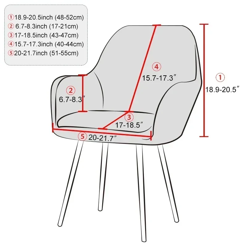 Velvet High Arm Chair Cover Elastic Dining Chair Slipcovers Fabric Washable Office Rocker Chairs Covers Home Decor Seat Cover 2