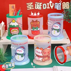 Detachable Cylindrical Desktop Pen Holder Organizer Office Accessories Pencil Stand Storage Case Box Stationery Christmas Gifts