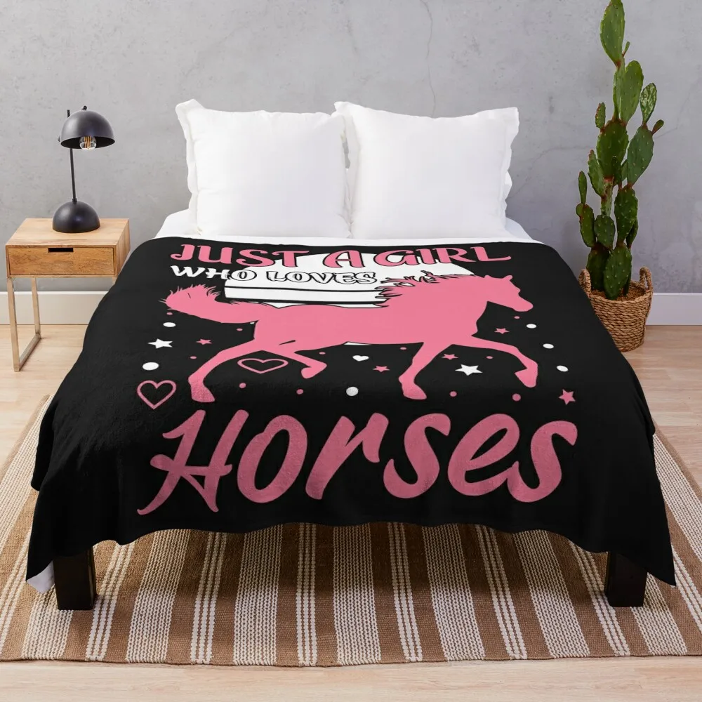 

Just A Girl Who Loves Horses Throw Blanket for babies Moving Luxury Designer Thin Furrys Blankets