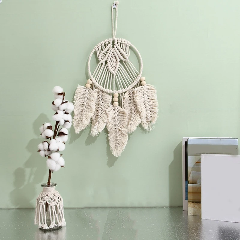1Pcs Dreamcatcher Handmade Woven Dream Catcher Hand Decor Macrame Decor Wall Art Dream Catcher Wedding Decor 6