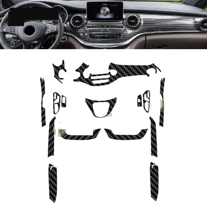 

For Mercedes Benz W639 Class-V 2021-2023Car interior carbon fibre Film 5D PET Center console Anti scratch resist film Accessorie