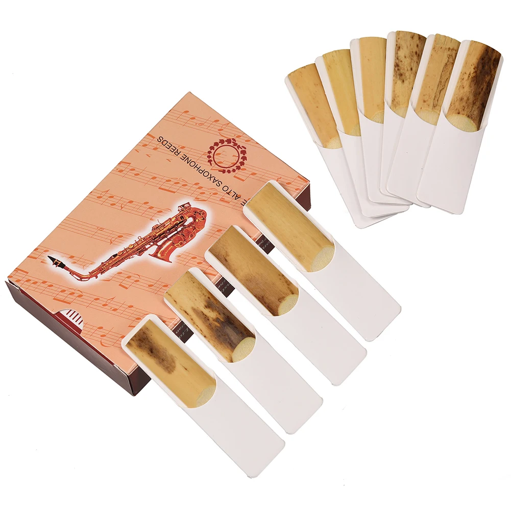 10Pcs Saxophone Reeds with Storage Box Alto Sax Reeds Professional Saxophone Reed Musical Instrument Accessory