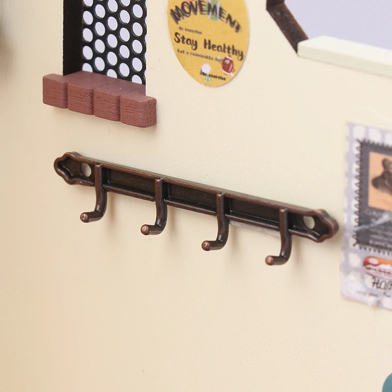 1Pc 1/12 Dollhouse Metal Clothes Racks Wall Hook Dollhouse Miniature Furniture Dolls House Accessories Pretend Play Toys 4