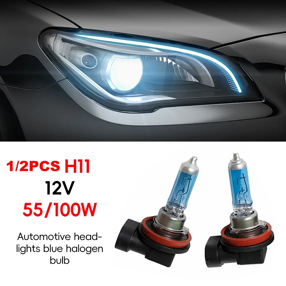Super Bright Cool Blue Halogen Headlight Bulb, 6000K, 12V, 55W/100W