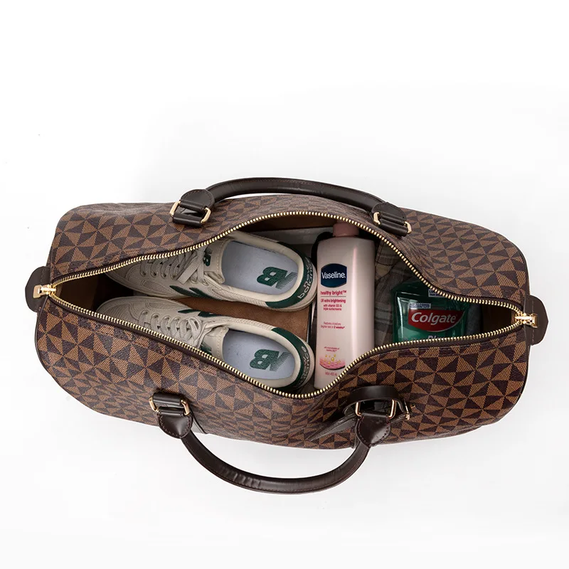 Fashion Waterproof Pu Fitness Handbag For Men Leather Shoulder Bag Business Large Travel Duffle Luggage Bag For Male