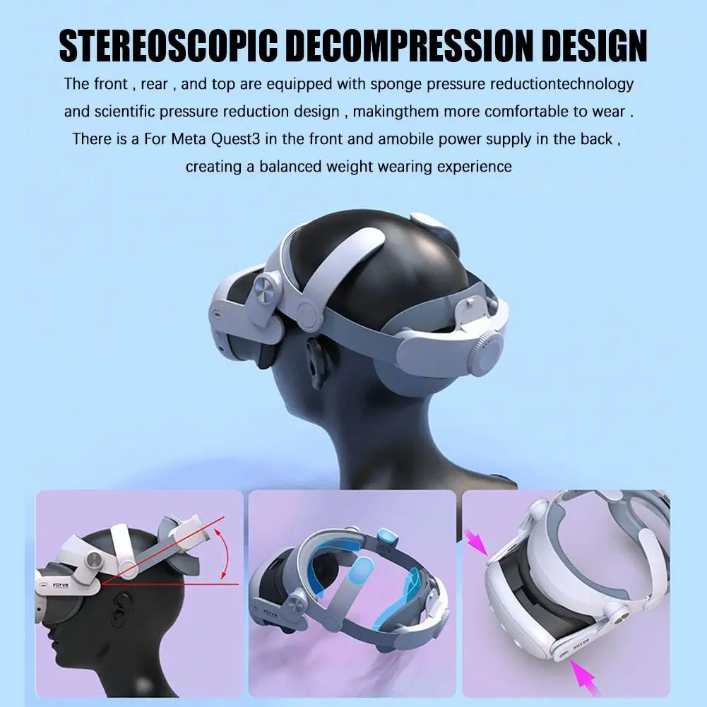 

Head Strap For Quest 3 Replacement Headband Elite Strap Reduce Pressure Comfortable Headwear For Meta Quest 3 VR Accessorie S2Y2