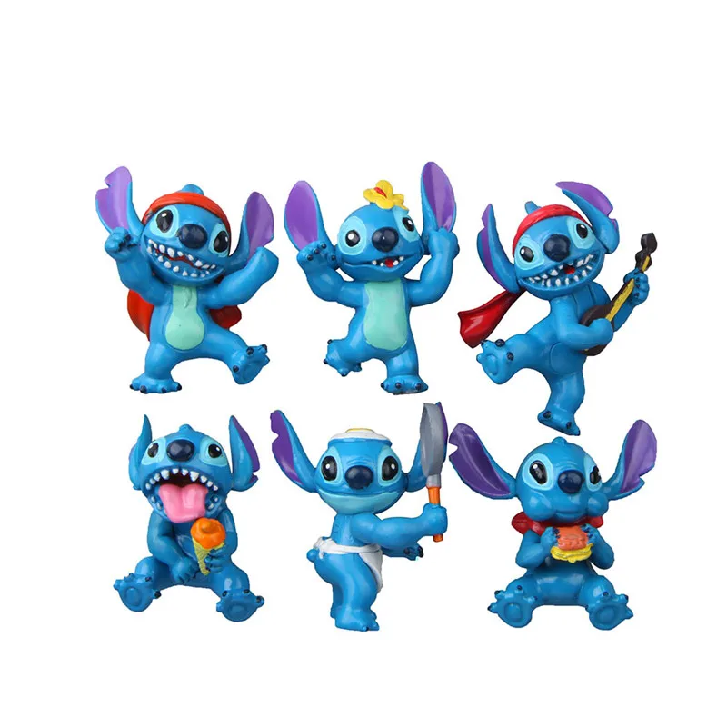 Figurines d'action Disney CAN o & Stitch, mini figurine point, micro  paysage, décor de gâteau, jouets Kawaii, cadeaux de Noël, 3cm, 12 pièces -  AliExpress