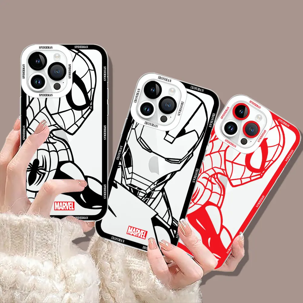 Marvel Spider Iron Man Avengers Case Per Infinix Note 30 30I 12 12 G96 11 10 Vip Smart 7 6 5 4 Tecno Pova 5 4 3 2 Pro Plsu Cover