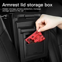 YZ For Tesla Model 3 Medel Y Storage Box Center Armrest Hidden Box Cup Holder Organizer 2023 2022 Car Accessories 5