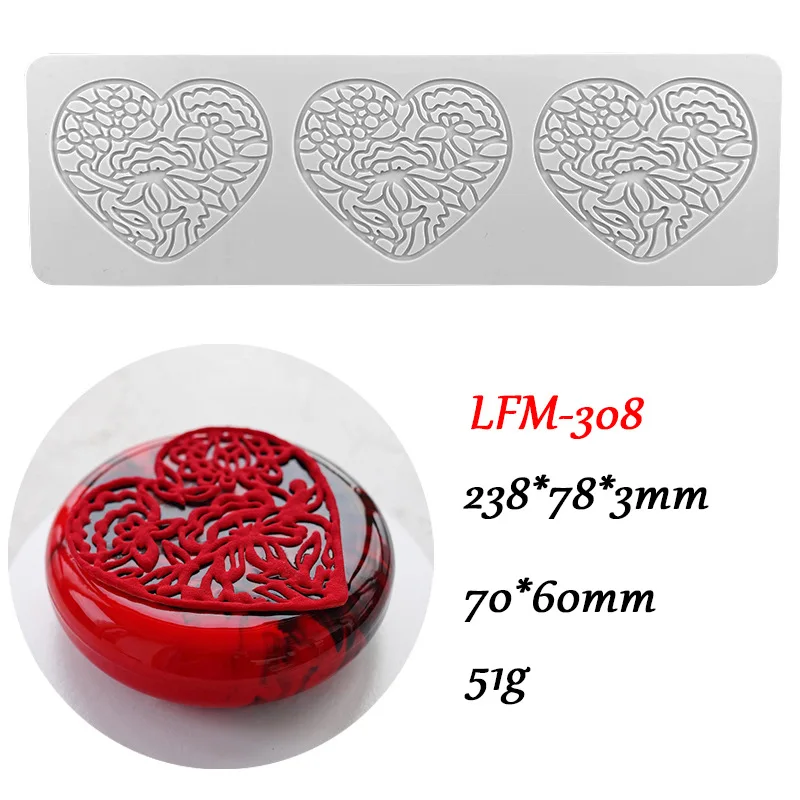 Chinoiserie Pavilion Swan Flower Leaf Lace Silicone Mold DIY Sugar Pad Thin Chocolate C... - SKU FLSM2153 - UGI Packaging