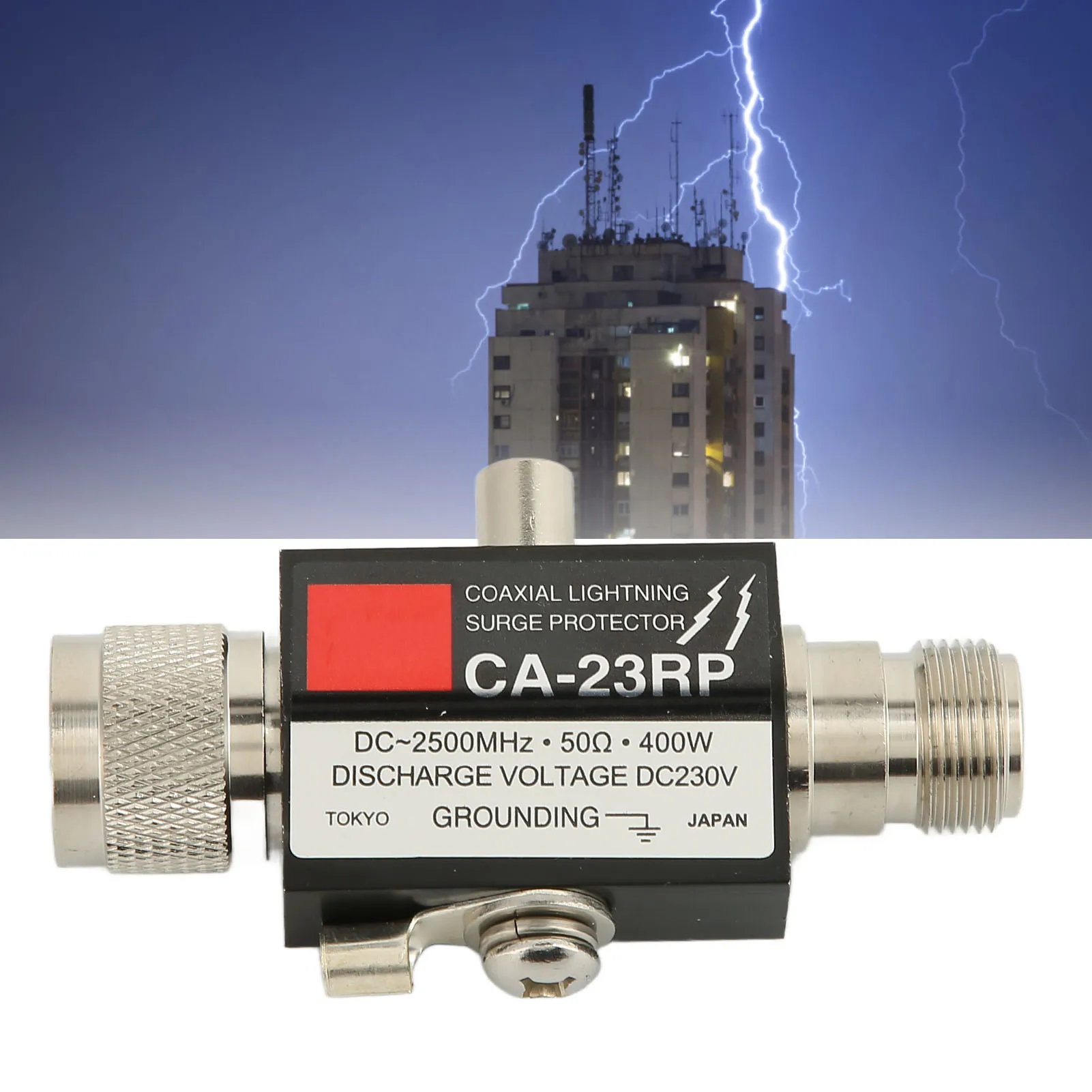 CA-23RP 400W Surge Arrester Male to Female Surge Protector for Walkie Talkie Antenna