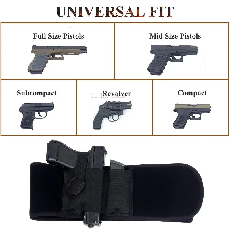 Tactical Belly Band Holster Concealed Carry Waist Band Pistol Holder for Smith and Wesson Bodyguard Glock 19 23 38 25 32 26 27 2