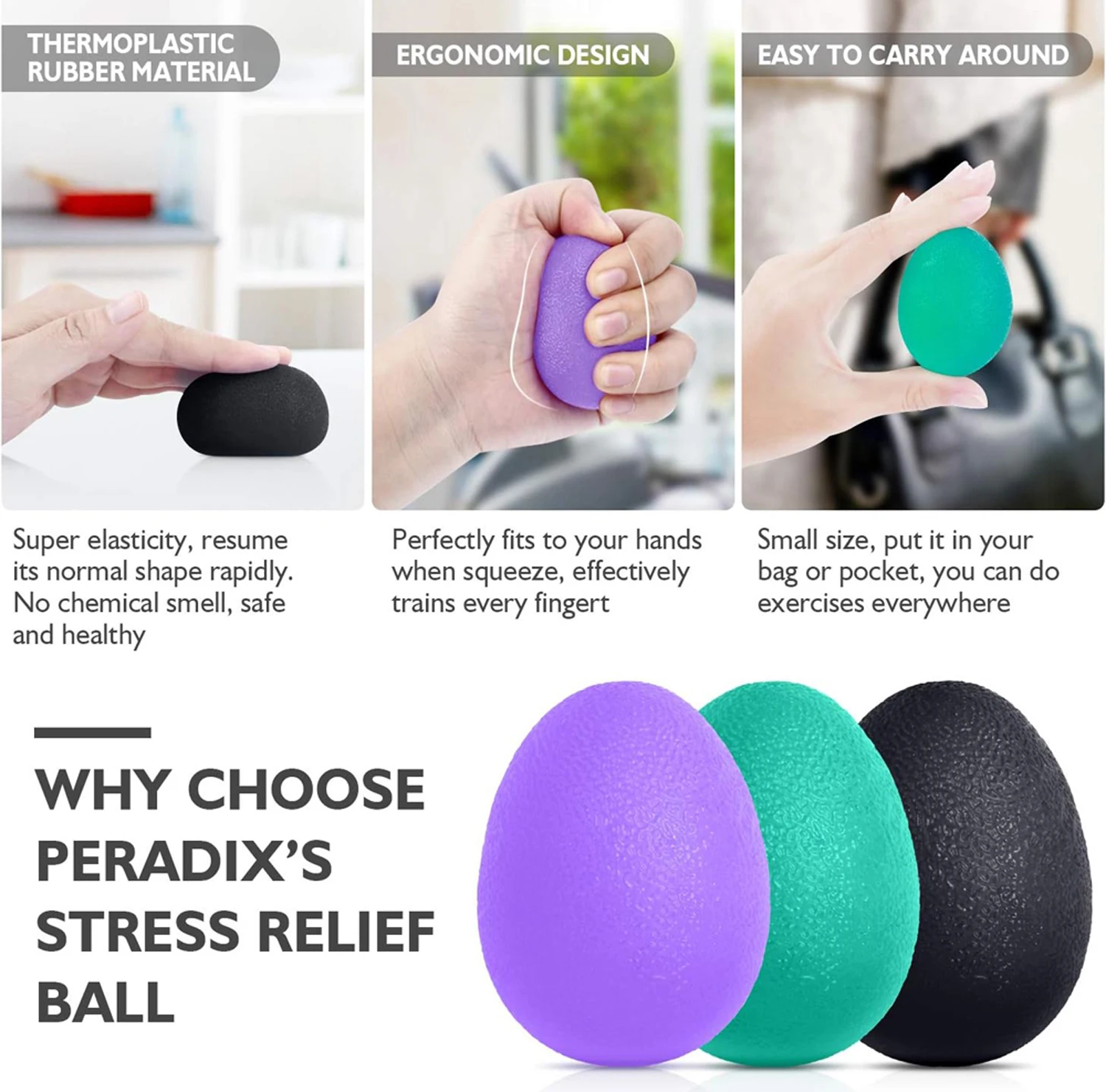 Description Picture 3 of itemSilicone Hand Grip Ball Egg Gym Fitness Finger Heavy Exerciser Strength Muscle Recovery Gripper Trainer Stress Reliever Squeezer