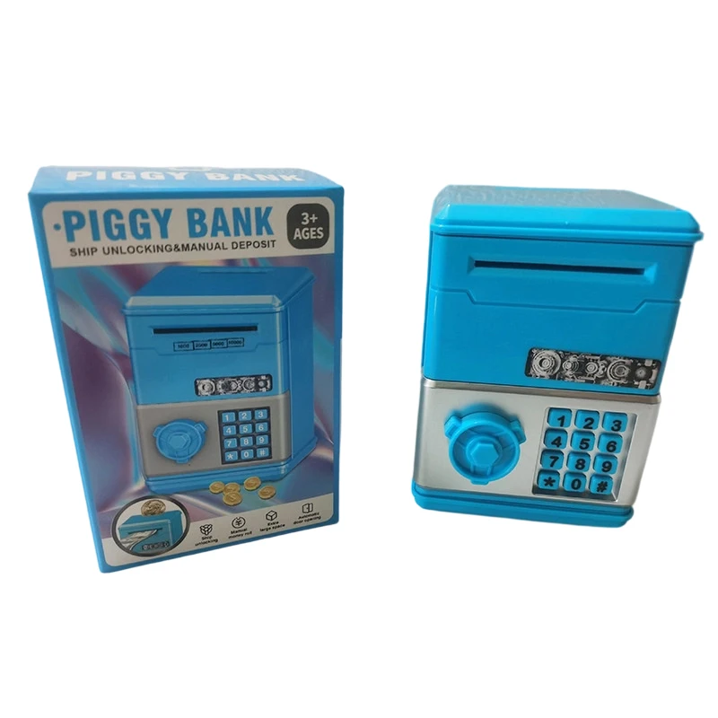 Mini cassaforte automatica per monete e contanti, salvadanaio con password, contatore, codice, chiave, serratura, bancomat, bambino_voghion.com