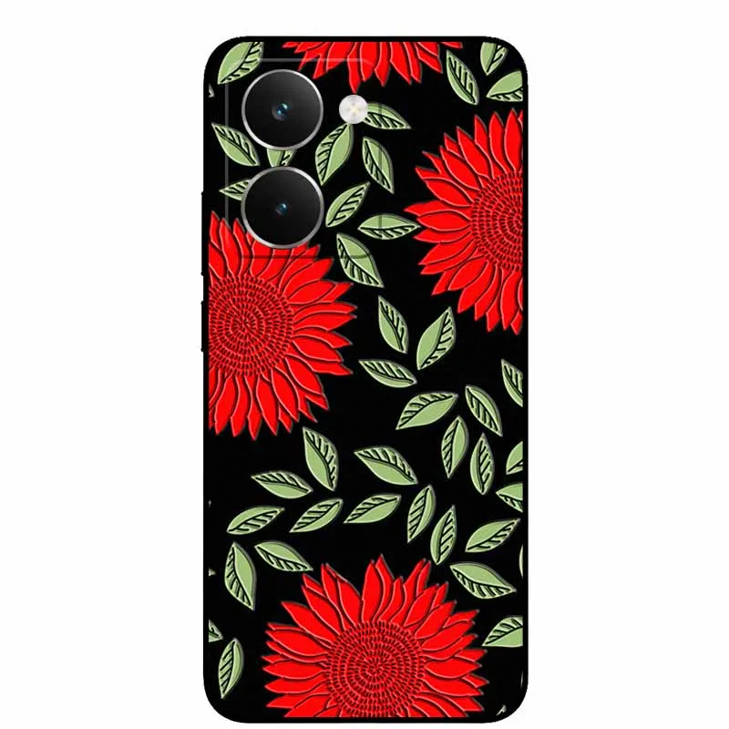 Vintage 3D Embossed Silicone Back Cover – Black Retro Design