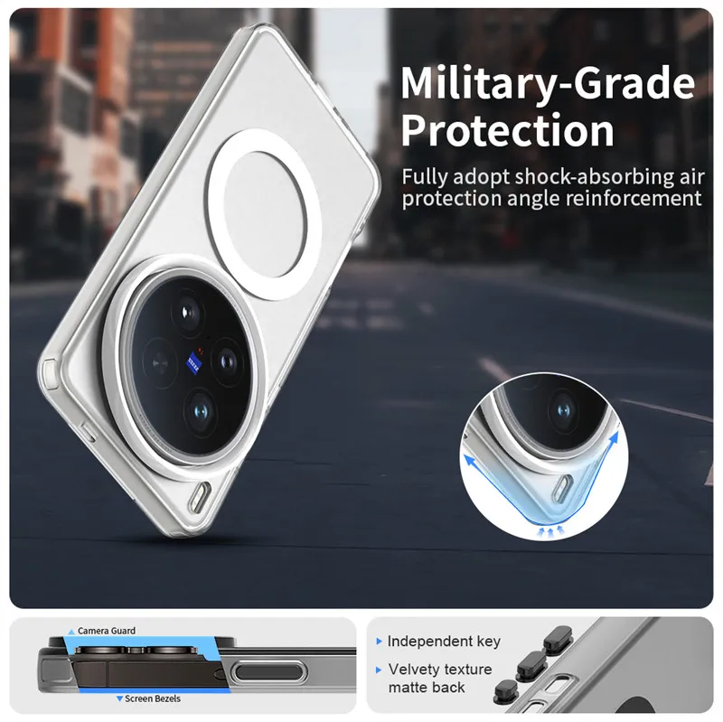 Magnetic Matte PC Phone Case with Magsafe Wireless Charging Compatibility