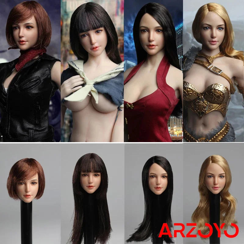 

SUPER DUCK SDH011 1/6 Asia Female Head Sculpt Long Hair Beauty Girl Head Carving Fit 12'' Action Figure Body Hobby Collection