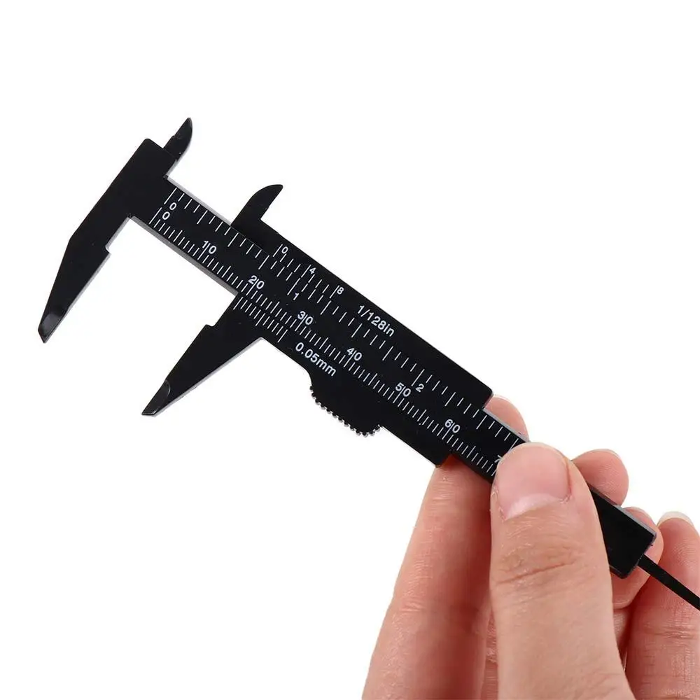 Calibrador Vernier portátil de plástico para cejas, herramienta de medición de maquillaje permanente, 80mm