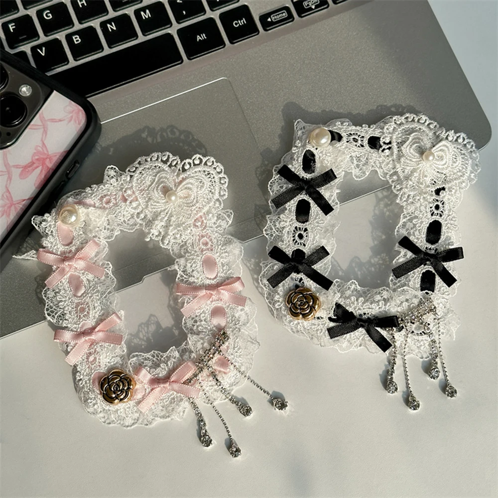 귀여운 나비 매듭 레이스 사진 카드홀더 앨범 소녀 하트 사진 디스플레이 슬리브, Ins 포토카드 보호대, 수제 사진 프레임