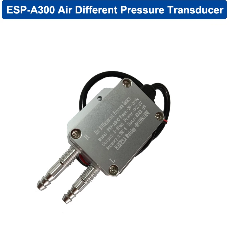 

A300 Air Differential Pressure Transducer Input -50-0-50Kpa 4-20mA 0-10V RS485 Output DC24V