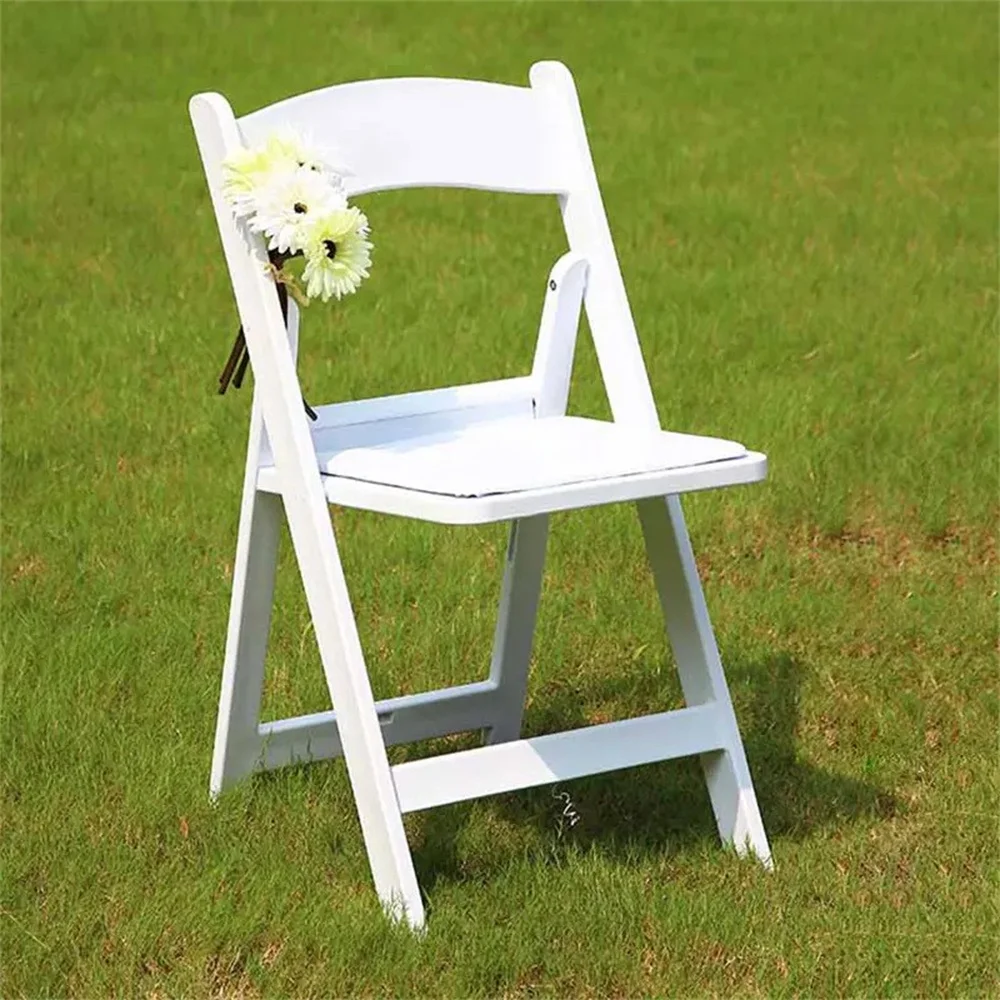 4Pcs Hercules Series Folding Chair-White Resin-4 Pack 1000LB Weight Capacity Comfortable Event Chair