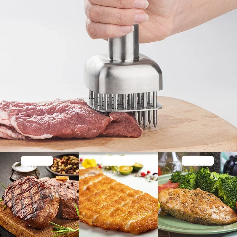 Meat Tenderizer Meat Hammer Kitchen Tender Meat Needle 304 Stainless Steel Cooking Meat Tenderizer Tool Profession Loose Needle Pork Chop Steak Hammer