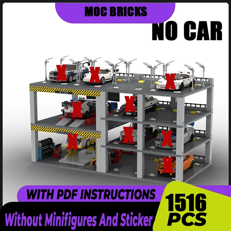 

Moc Building Bricks Speed Champion Garage City Car Park Model Technology Modular Blocks Construstion Toy DIY Set Assembly Gifts