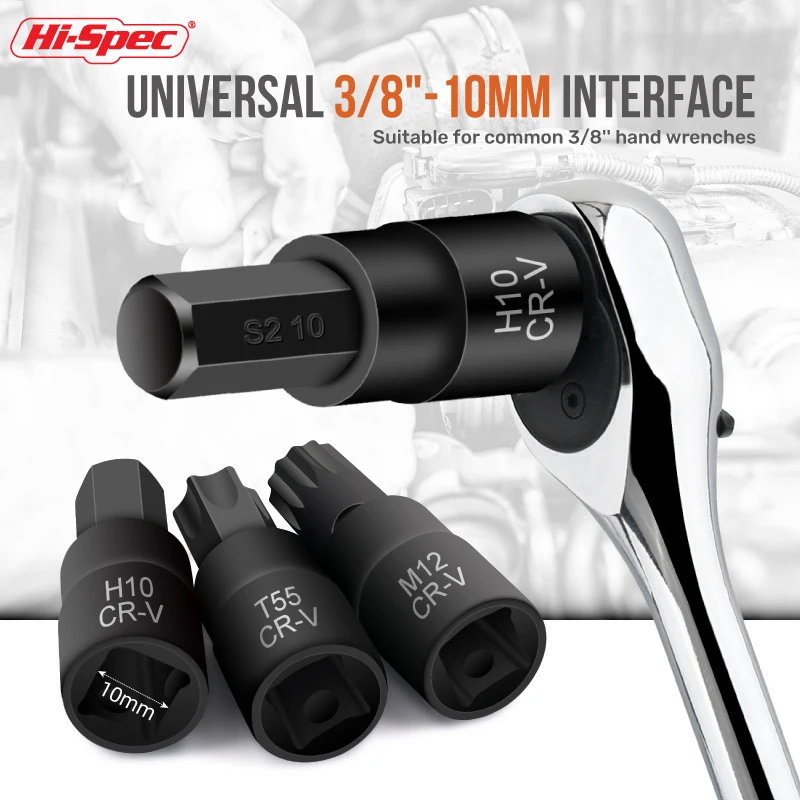 Chrome Vanadium Alloy Steel Hexagonal Socket Set Torx Tool Socket Head Applicable to Manual Wrench S2 Blackened Box Hexagon Bit