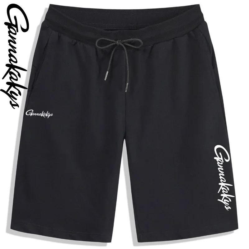 Summer Men's Fishing Pants Hiking Sports Drawstring Breathable Solid Color Shorts Fitness Breathable Running Travel Shorts