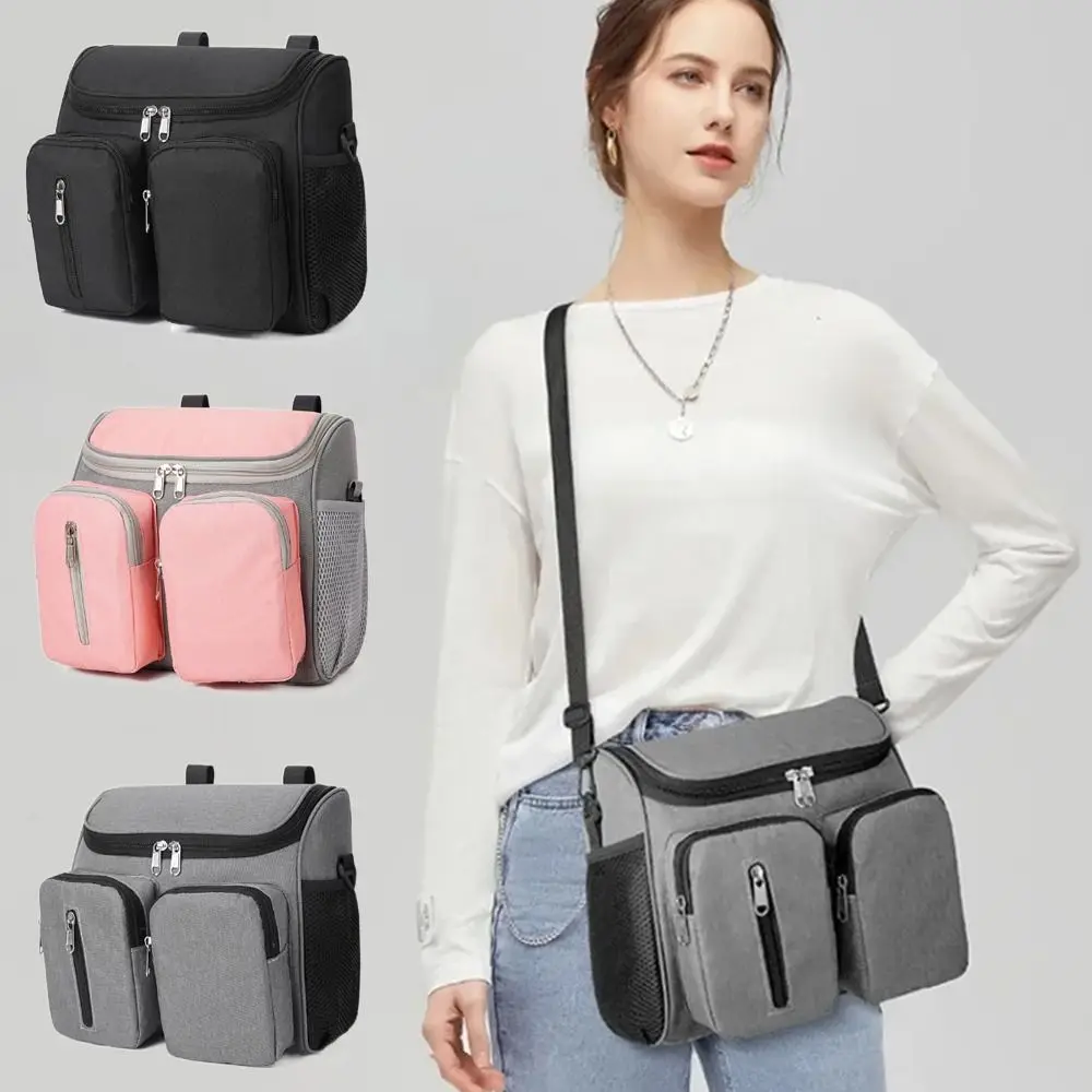 Waterproof Mommy Shoulder Bag Oxford Cloth Multifunctional Stroller Storage Hanging Bag Large Capacity Multi-Pocket