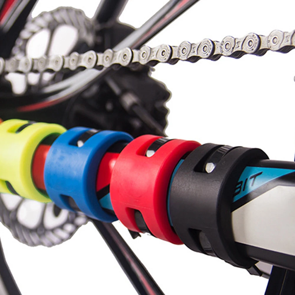 Enlee 4pcs/Set Bicycle Protective Gear Road Mountain Bike Frame Collision Rubber Protection Ring Guard Chain Protector Stickers