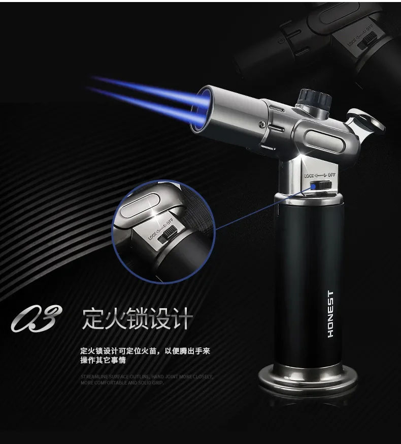 Description Picture 6 of itemOutdoor Direct Flush Lighter Inflatable High Temperature Spray Gun Double/Single Flame Adjustment Kitchen BBQ Ignition Tool