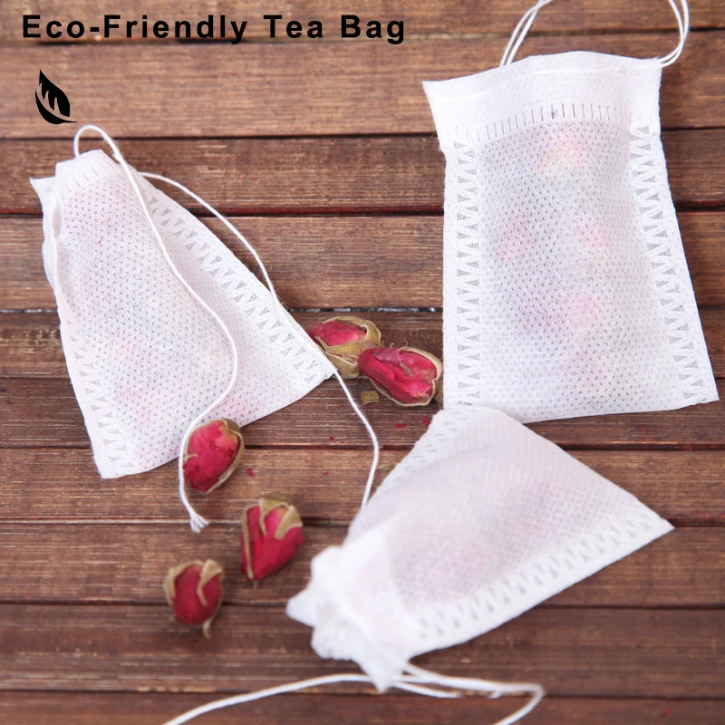100 Pcs Ecofriendly Nonwoven Fabric Tea Bags For Loose Food Organizer
