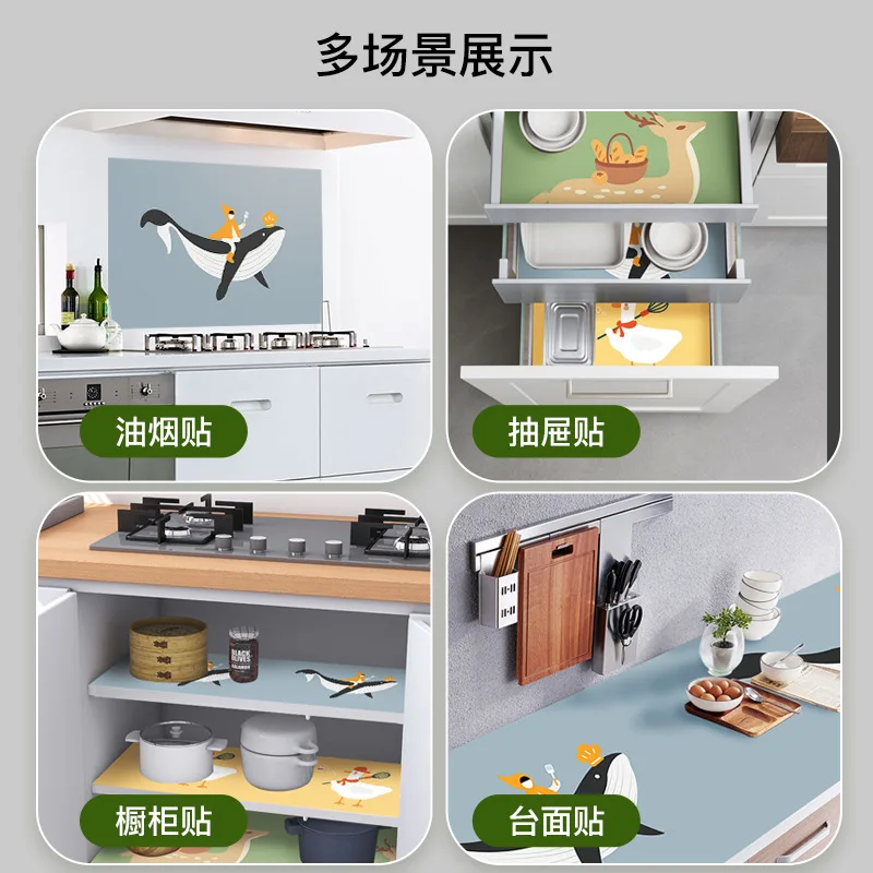 Oil Proof Wall Stickers Wallpaper Kitchen Backsplash Wall Sticker Waterproof Heat Resistant Tabletop Self-Adhesive Sticker oil proof wall sticker