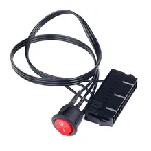 

24-Pin Female ATX PSU PC Power Supply Starter Tester Start Up Jumper Ridge Cable with ON/OFF Switch,50cm
