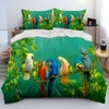 Colorful Parrot Macaws Birds Comforter Bedding Set,Duvet Cover Bed Set Quilt Cover Pillowcase,King Queen Size Bedding Set Adult 1