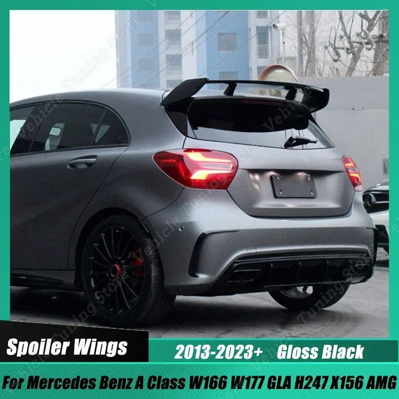 

Rear Trunk Roof Spoiler Wing Body Trim ABS Gloss Black For Mercedes Benz A Class W176 W177 GLA X156 GLA45 H247 GLA180 2013-2023+