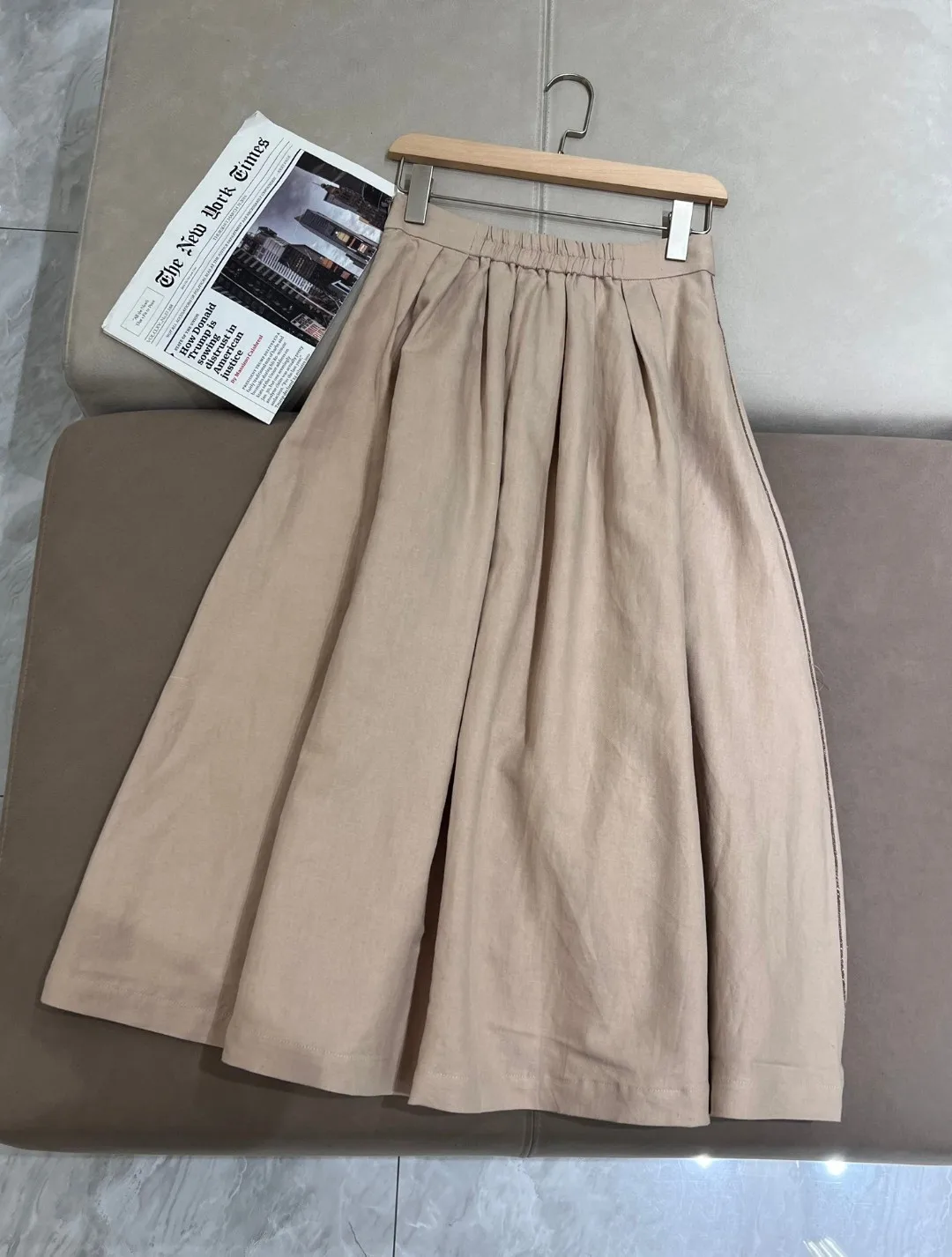 

Spring Summer 2024 B*C Women's Skirts Linen Straight Long Skirt Elegant Woman Clothing Vintage Female Skirt