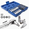 Professional 34pcs Torx Bit Socket & E-Torx Star Socket Set 1/4" 3/8" 1/2" Drive Male Female E-torx Bits Handheld Tool with Case 3