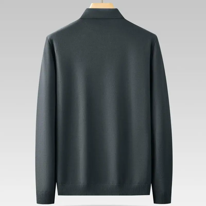 8XL 7XL 6XL Soft Warm Male Pullovers 2023 New Fall Winter High End Luxury Wool Sweater Men Long Sleeve Lapel Mens Sweaters 5