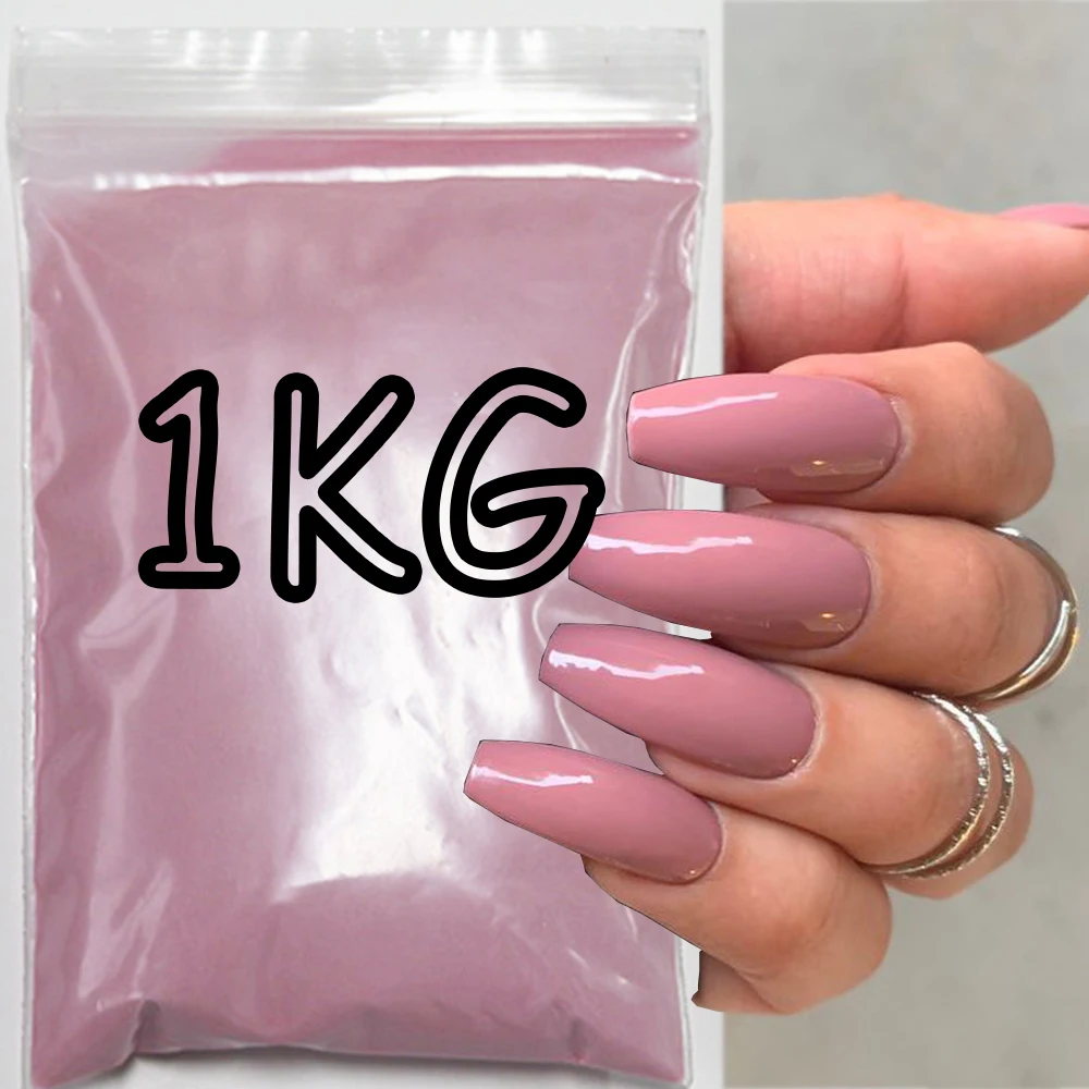 

1KG Pure Rose Bulk Nail Acrylic Powder Nude Extension/Carving Crystal Dipping powder Professional French Nail Acrylic Dust*H56-K