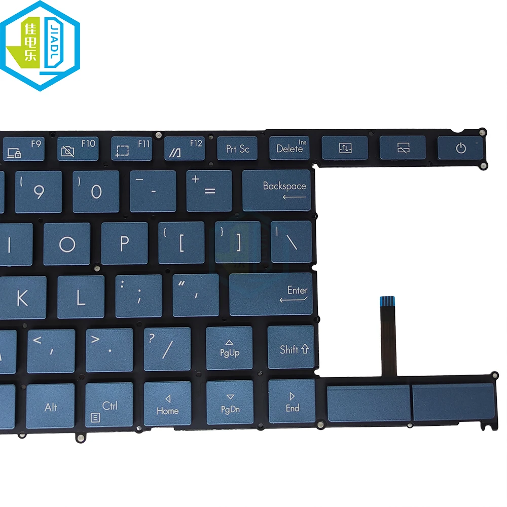 Teclado Backlit para Laptop dos Eua Teclados Ingleses Teclados Azuis Asus Zenbook Pro Duo Ux481 Ux481f Ux481fl Ux481fa 0knb05622us00 - Imagem 3