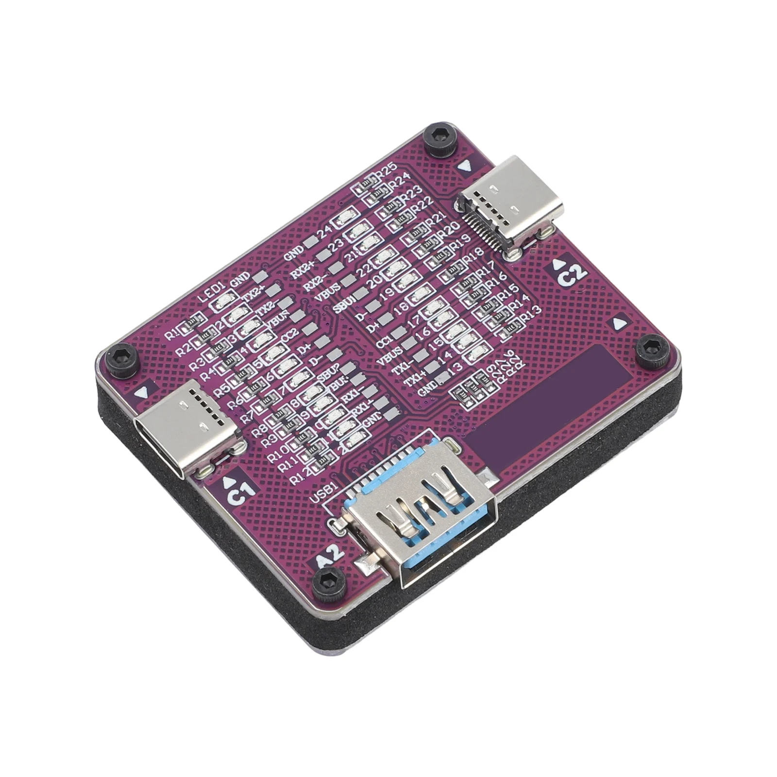 USB-C 케이블 테스터 TC24 TypeC 케이블 테스터(듀얼 엔드 지원 및 24핀 포함) 전자제품 수리 및 유지보수 테스트용