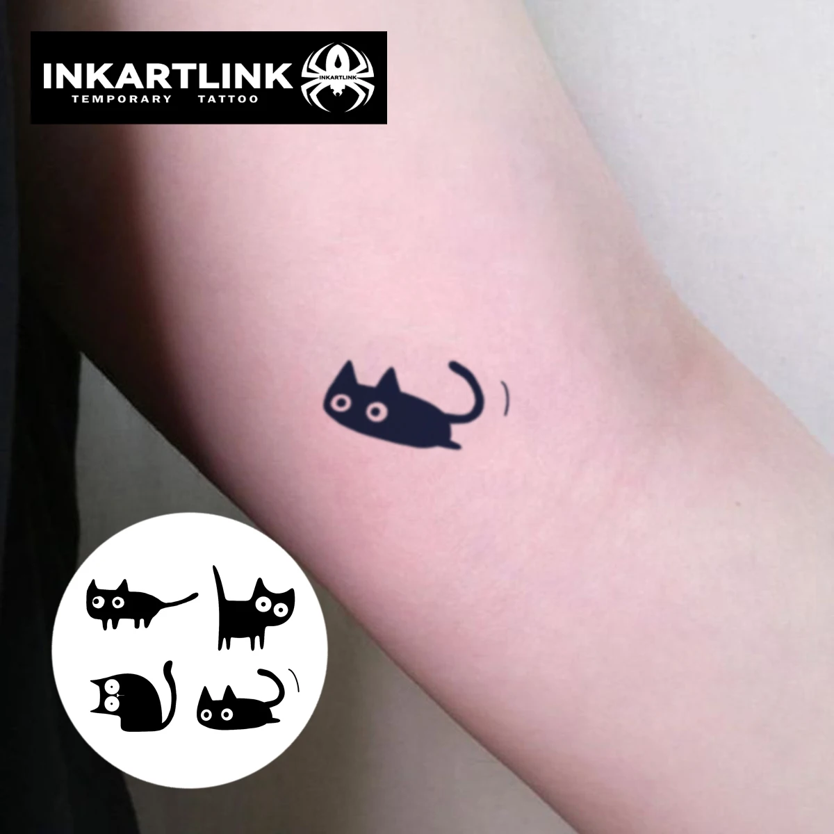 Tatouage temporaire chaton mignon, dure jusqu'à 15 jours, autocollant  semi-permanent magique imperméable de nouvelle technologie. - AliExpress, image size:1200x1200