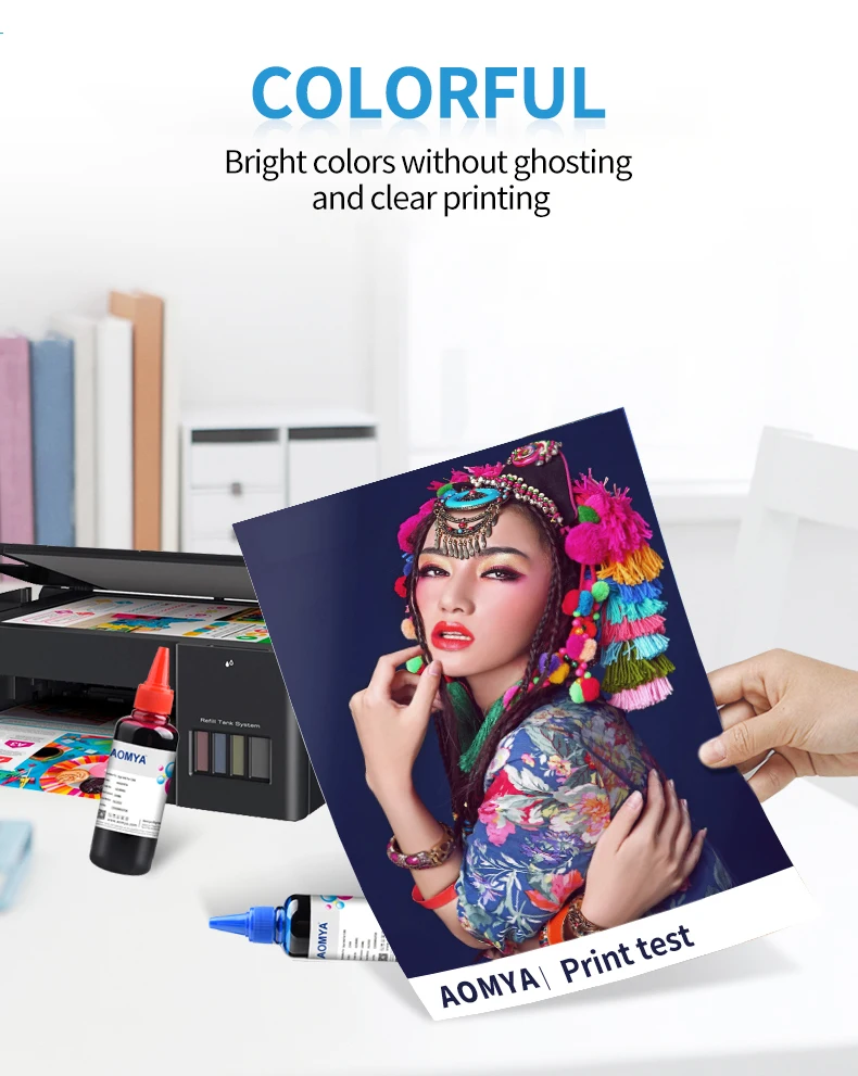 4*100ML Universal Pigment Ink For Epson Inkjet Printers All Models Waterproof Vivid Colors Printing Ink BK C M Y Colors inkjet printer ink