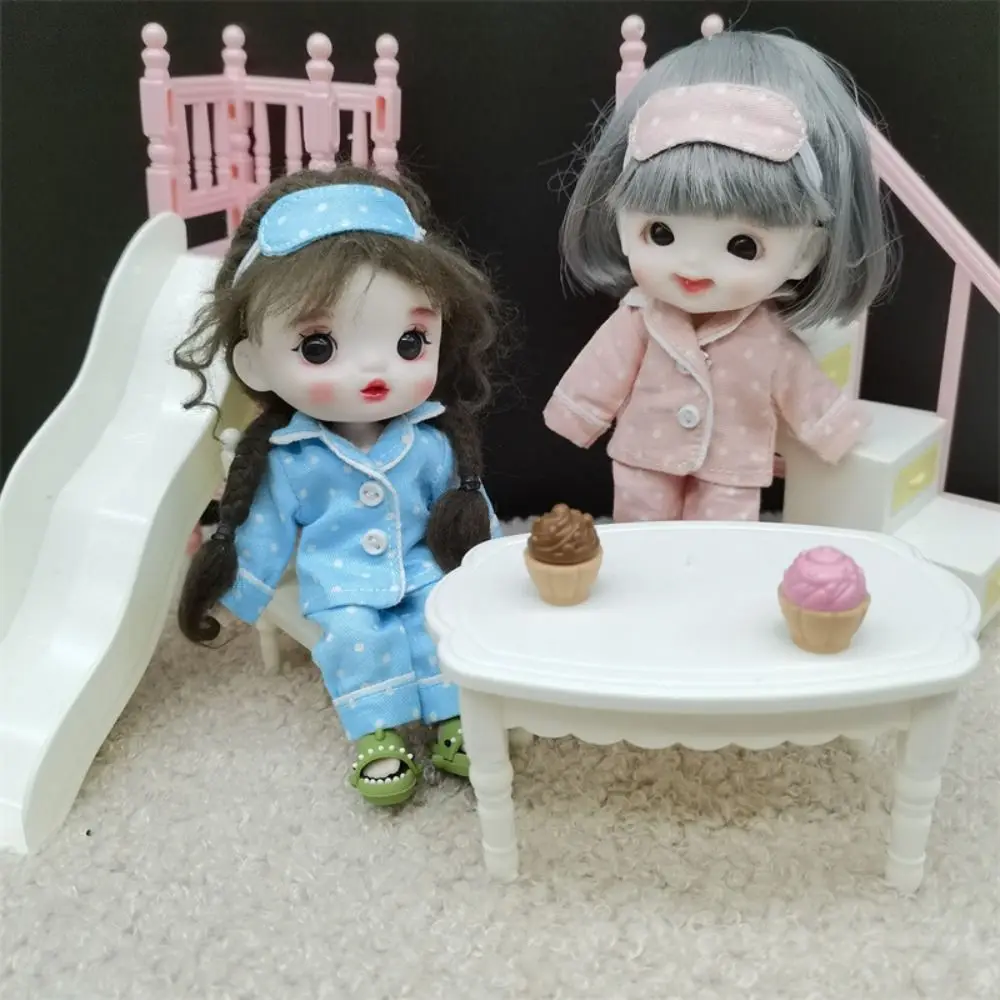 Playing House Shirt Pants Doll Pajamas Dress Up Changing Ob11 Sleep Clothes Eye Mask 6 Colors Obitsu 11 Clothes Girl Gift