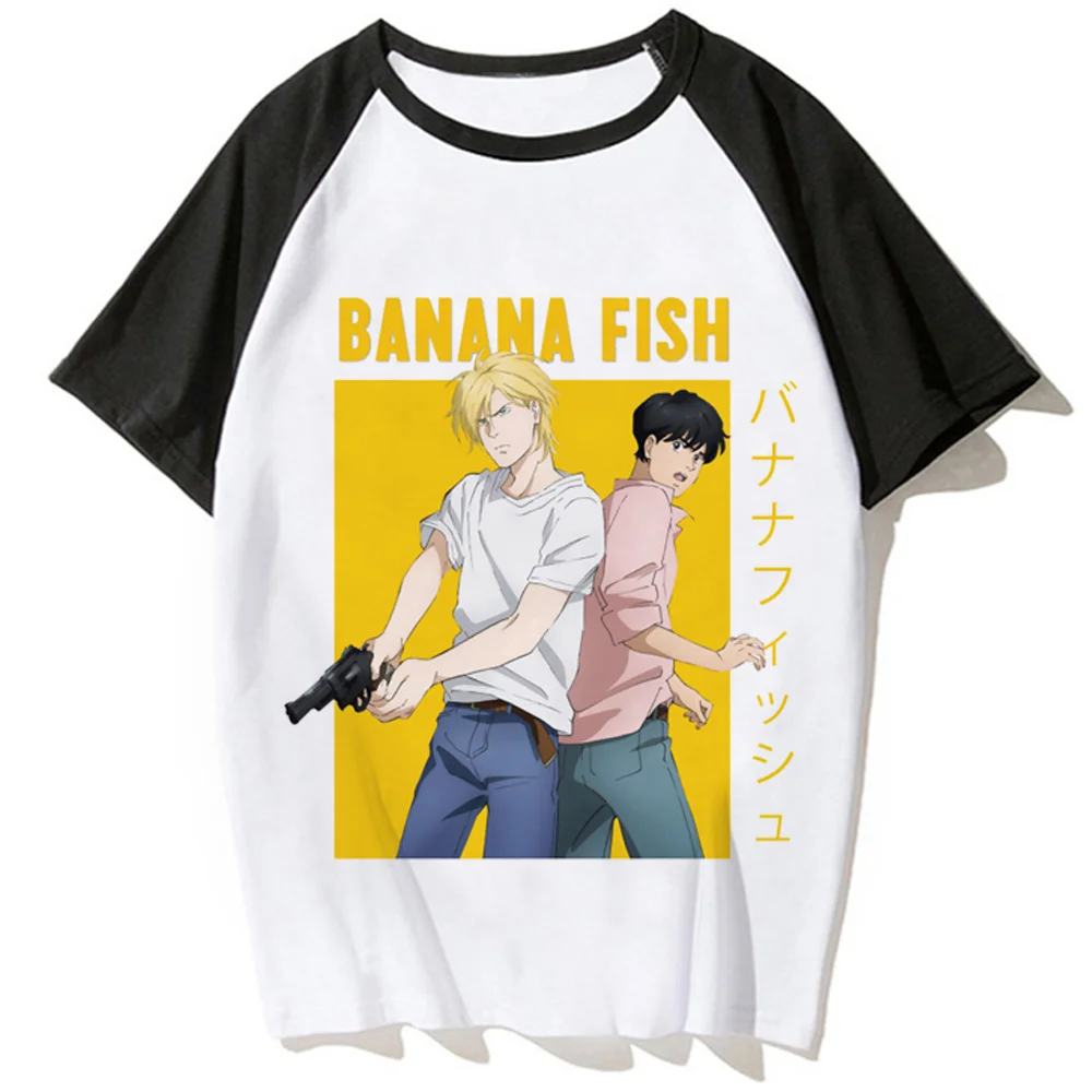 女性のためのバナナの魚のTシャツ,女の子のためのアニメキャラクターの 